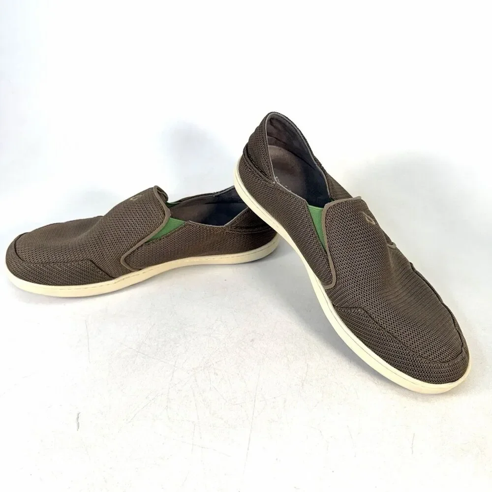 Olukai Nohea Mesh 10188-13AP Mustang Lime Peel Shoes Slip On Men’s Size 10
